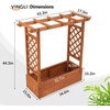 image:imageVINGLI Raised Garden Bed with Trellis amp Hanging Roof Wooden Elevated Planter Box with Drainage Holes for Outdoor Climbing Plants Vegetables Flowers Patio Yard Balcony Teak Medium