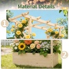 image:imageVINGLI Raised Garden Bed with Trellis amp Hanging Roof Wooden Elevated Planter Box with Drainage Holes for Outdoor Climbing Plants Vegetables Flowers Patio Yard Balcony Natural Medium