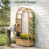 image:imageVINGLI Raised Garden Bed with Trellis amp Hanging Roof Wooden Garden Bed Outdoor Planter Box for Yard Garden Balcony Natural Wood Color Arched