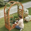image:imageVINGLI Raised Garden Bed with Trellis amp Hanging Roof Wooden Garden Bed Outdoor Planter Box for Yard Garden Balcony Natural Wood Color Arched