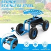 image:imageVINGLI Rolling Garden Stool with Seat Blue Gardening Seat with Wheels and Extra Storage Easy Assembly Patio Wagon Scooter for Yard Work