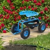 image:imageVINGLI Rolling Garden Stool with Seat Blue Gardening Seat with Wheels and Extra Storage Easy Assembly Patio Wagon Scooter for Yard Work
