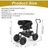 image:imageVINGLI Rolling Garden Stool with Seat and Extendable Handle Gardeners Tool Seat with Wheels and Extra Storage Gifts for People with Bad Knees GreenBlack
