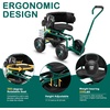 image:imageVINGLI Rolling Garden Stool with Seat and Extendable Handle Gardeners Tool Seat with Wheels and Extra Storage Gifts for People with Bad Knees GreenGreen