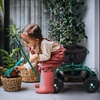 image:imageVINGLI Rolling Garden Stool with Seat and Extendable Handle Gardeners Tool Seat with Wheels and Extra Storage Gifts for People with Bad Knees GreenGreen