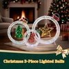 image:imageVINGLI Set of 3 Lighted Iridescent Cut Out Christmas Wreath Decorations 24in 295 White LED Lighted Yard Decorations Battery Operated Collapsible Indoor Outdoor Lawn Garden Front Porch Xmas HolidayRound Box