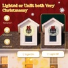 image:imageVINGLI Set of 3 Lighted Iridescent Cut Out Christmas Wreath Decorations 24in 295 White LED Lighted Yard Decorations Battery Operated Collapsible Indoor Outdoor Lawn Garden Front Porch Xmas HolidayGarland