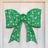 image:imageVINGLI Set of 3 Lighted Iridescent Cut Out Christmas Wreath Decorations 24in 295 White LED Lighted Yard Decorations Battery Operated Collapsible Indoor Outdoor Lawn Garden Front Porch Xmas HolidayGreen Bow