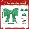 image:imageVINGLI Set of 3 Lighted Iridescent Cut Out Christmas Wreath Decorations 24in 295 White LED Lighted Yard Decorations Battery Operated Collapsible Indoor Outdoor Lawn Garden Front Porch Xmas HolidayGreen Bow