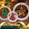 image:imageVINGLI Set of 3 Lighted Iridescent Cut Out Christmas Wreath Decorations 24in 295 White LED Lighted Yard Decorations Battery Operated Collapsible Indoor Outdoor Lawn Garden Front Porch Xmas HolidayRound Box