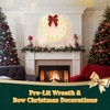 image:imageVINGLI Set of 3 Lighted Iridescent Cut Out Christmas Wreath Decorations 24in 295 White LED Lighted Yard Decorations Battery Operated Collapsible Indoor Outdoor Lawn Garden Front Porch Xmas HolidayGarland