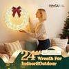 image:imageVINGLI Set of 3 Lighted Iridescent Cut Out Christmas Wreath Decorations 24in 295 White LED Lighted Yard Decorations Battery Operated Collapsible Indoor Outdoor Lawn Garden Front Porch Xmas HolidayGarland