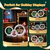 image:imageVINGLI Set of 3 Lighted Iridescent Cut Out Christmas Wreath Decorations 24in 295 White LED Lighted Yard Decorations Battery Operated Collapsible Indoor Outdoor Lawn Garden Front Porch Xmas HolidayRound Box