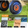 image:imageVINGLI Steel Garden Wagon Cart on Wheels 330lb Load Capacity Removable Heavy Duty Wooden Side Panels with Extendable Handle and 10inch AllTerrain Tires Wheelbarrow for Yard Landscaping OrangeOrange