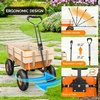 image:imageVINGLI Steel Garden Wagon Cart on Wheels 330lb Load Capacity Removable Heavy Duty Wooden Side Panels with Extendable Handle and 10inch AllTerrain Tires Wheelbarrow for Yard Landscaping OrangeOrange