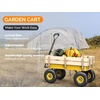 image:imageVINGLI Steel Garden Wagon Cart on Wheels 330lb Load Capacity Removable Heavy Duty Wooden Side Panels with Extendable Handle and 10inch AllTerrain Tires Wheelbarrow for Yard Landscaping OrangeYellow