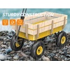 image:imageVINGLI Steel Garden Wagon Cart on Wheels 330lb Load Capacity Removable Heavy Duty Wooden Side Panels with Extendable Handle and 10inch AllTerrain Tires Wheelbarrow for Yard Landscaping OrangeYellow