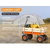 image:imageVINGLI Steel Garden Wagon Cart on Wheels 330lb Load Capacity Removable Heavy Duty Wooden Side Panels with Extendable Handle and 10inch AllTerrain Tires Wheelbarrow for Yard Landscaping OrangeOrange