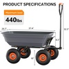 image:imageVINGLI Steel Wheelbarrow Garden Dump Cart with Plastic Hopper 440lb Load Capacity Quick Release System with Flexible Handle and 10inch AllTerrain Tires Wagon for Yard Landscaping Gray