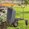 image:imageVINGLI Steel Wheelbarrow Garden Dump Cart with Plastic Hopper 440lb Load Capacity Quick Release System with Flexible Handle and 10inch AllTerrain Tires Wagon for Yard Landscaping Gray