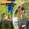 image:imageVINGLI Steel Wheelbarrow Garden Dump Cart with Plastic Hopper 440lb Load Capacity Quick Release System with Flexible Handle and 10inch AllTerrain Tires Wagon for Yard Landscaping Gray