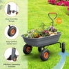 image:imageVINGLI Steel Wheelbarrow Garden Dump Cart with Plastic Hopper 440lb Load Capacity Quick Release System with Flexible Handle and 10inch AllTerrain Tires Wagon for Yard Landscaping Gray