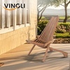 image:imageVINGLI The Wooden Slat Patio Chair Features a Foldable Design and is Suitable for Use as a Lounge Chair in Living Rooms Balconies and Gardens2 Pack1 Pack