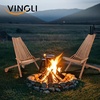 image:imageVINGLI The Wooden Slat Patio Chair Features a Foldable Design and is Suitable for Use as a Lounge Chair in Living Rooms Balconies and Gardens2 Pack1 Pack