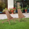 image:imageVINGLI The Wooden Slat Patio Chair Features a Foldable Design and is Suitable for Use as a Lounge Chair in Living Rooms Balconies and Gardens2 Pack2 Pack