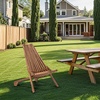 image:imageVINGLI The Wooden Slat Patio Chair Features a Foldable Design and is Suitable for Use as a Lounge Chair in Living Rooms Balconies and Gardens2 Pack2 Pack