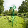 image:imageVINGLI Upgrade 8FT Ornamental Windmill Backyard Garden Decoration Weather Vane Heavy Duty Metal Wind Mill w 4 Legs Design GreyGreen