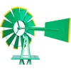 image:imageVINGLI Upgrade 8FT Ornamental Windmill Backyard Garden Decoration Weather Vane Heavy Duty Metal Wind Mill w 4 Legs Design GreyGreen