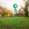 image:imageVINGLI Upgrade 8FT Ornamental Windmill Backyard Garden Decoration Weather Vane Heavy Duty Metal Wind Mill w 4 Legs Design GreyGreen