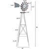 image:imageVINGLI Upgrade 8FT Ornamental Windmill Backyard Garden Decoration Weather Vane Heavy Duty Metal Wind Mill w 4 Legs Design GreyLight Grey