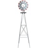 image:imageVINGLI Upgrade 8FT Ornamental Windmill Backyard Garden Decoration Weather Vane Heavy Duty Metal Wind Mill w 4 Legs Design GreyLight Grey