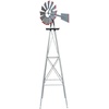 image:imageVINGLI Upgrade 8FT Ornamental Windmill Backyard Garden Decoration Weather Vane Heavy Duty Metal Wind Mill w 4 Legs Design GreyLight Grey