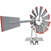 image:imageVINGLI Upgrade 8FT Ornamental Windmill Backyard Garden Decoration Weather Vane Heavy Duty Metal Wind Mill w 4 Legs Design GreyLight Grey