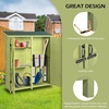 image:imageVINGLI Upgraded Outdoor Wooden Storage Shed Extra Large Garden Shed Outside Tool Cabinet with 2 Safety Latches Patio Storage Organizer for Garden Yard Lawn Equipment Light GreenLight Green