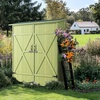 image:imageVINGLI Upgraded Outdoor Wooden Storage Shed Extra Large Garden Shed Outside Tool Cabinet with 2 Safety Latches Patio Storage Organizer for Garden Yard Lawn Equipment Light GreenLight Green