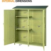 image:imageVINGLI Upgraded Outdoor Wooden Storage Shed Extra Large Garden Shed Outside Tool Cabinet with 2 Safety Latches Patio Storage Organizer for Garden Yard Lawn Equipment Light GreenLight Green