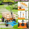 image:imageVINGLI Wagon Cart Steel Frame and Wood Coated Railing 330lbs All Terrain Wagon 92in Tires for Garden and Outdoor OrangeOrange