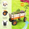 image:imageVINGLI Wagon Cart Steel Frame and Wood Coated Railing 330lbs All Terrain Wagon 92in Tires for Garden and Outdoor OrangeOrange