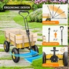 image:imageVINGLI Wagon Cart Steel Frame and Wood Coated Railing 330lbs All Terrain Wagon 92in Tires for Garden and Outdoor OrangeYellow