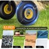 image:imageVINGLI Wagon Cart Steel Frame and Wood Coated Railing 330lbs All Terrain Wagon 92in Tires for Garden and Outdoor OrangeYellow