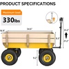 image:imageVINGLI Wagon Cart Steel Frame and Wood Coated Railing 330lbs All Terrain Wagon 92in Tires for Garden and Outdoor OrangeYellow