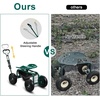 image:imageVINGLI Wheeled Gardening Stool 360 Swivel Rolling Seat Garden Cart with Adjustable Handle amp Utility Tool Tray Outdoor Planting Wagon Scooter for Yard Patio Lawn Green