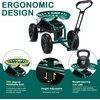 image:imageVINGLI Wheeled Gardening Stool 360 Swivel Rolling Seat Garden Cart with Adjustable Handle amp Utility Tool Tray Outdoor Planting Wagon Scooter for Yard Patio Lawn Green