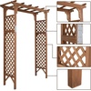 image:imageVINGLI Wood Garden Arbor 85in Wedding Arch Garden Trellis for Plant Climbing Pergola for Garden Backyard Lawn Dark Brown