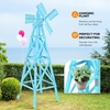 image:imageVINGLI Wood Wind Spinner Sturdy CrossBraced Windmill for All Weather Outdoor Wind Mill for Garden Patio Lawn Decoration BlueBlue