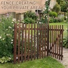 image:imageVINGLI Wooden Garden Arbor Heavy Duty Outdoor Frame Trellis with Fence and Gate for Ceremony Wood Trellis Garden Arch Pergola for Plant Climbing Patio Lawn Wedding